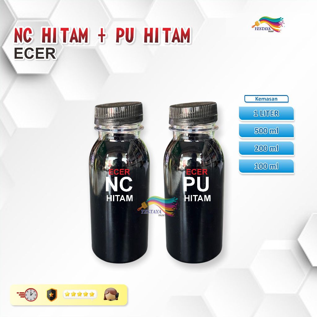 Cat Super Black Glossy PU NC 100ml 200ml 500 ml cat hitam pu dan nc