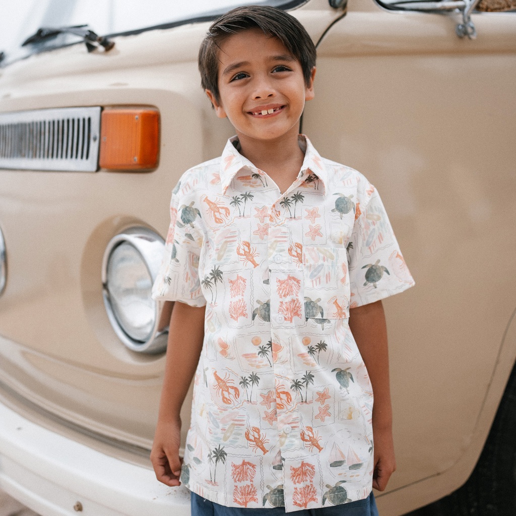 LEWIS EMMA - Island Shirt (6 Bulan - 10 Tahun) Kemeja Anak Laki-laki Lengan Pendek