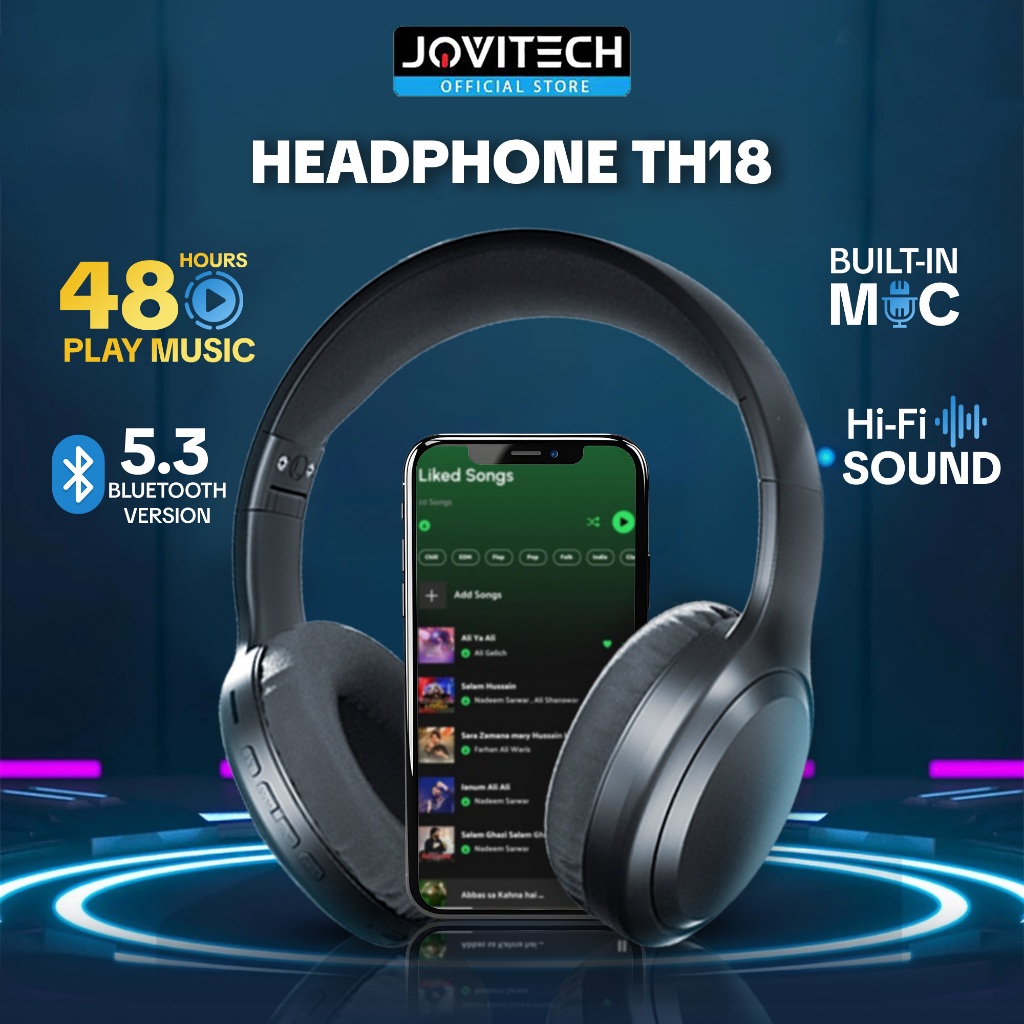 Discount Jovitech Headphone Bluetooth 5.3 Wireless Headset With Microphone Hifi Sound Quality