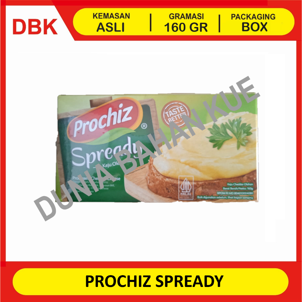

PROCHIZ SPREADY CHEESE 160 GR / KEJU OLES LUMER TOPPING ISIAN FILLING PROCHEESE