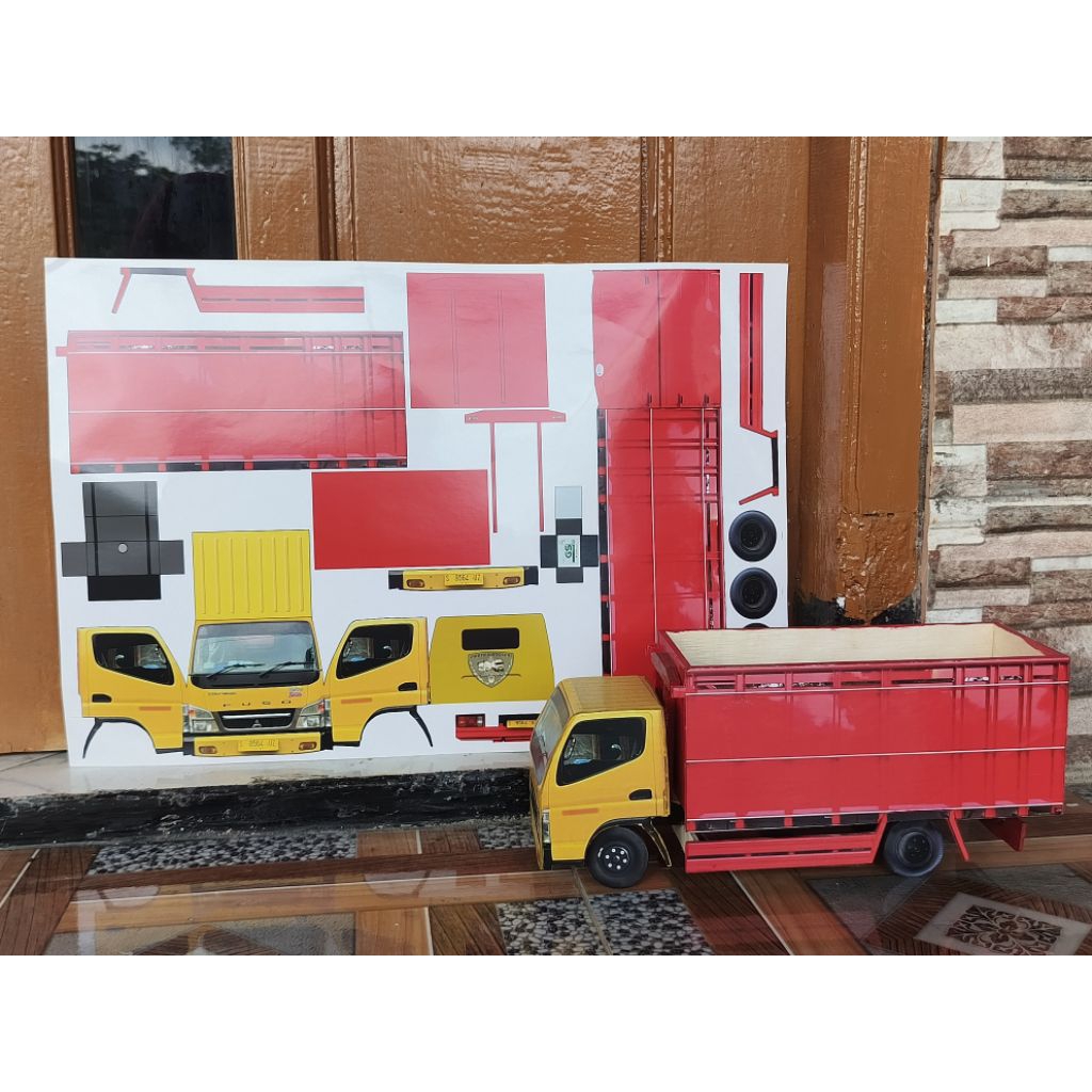 POLA STIKER MINIATUR TRUK OLENG PANJANG 30CM