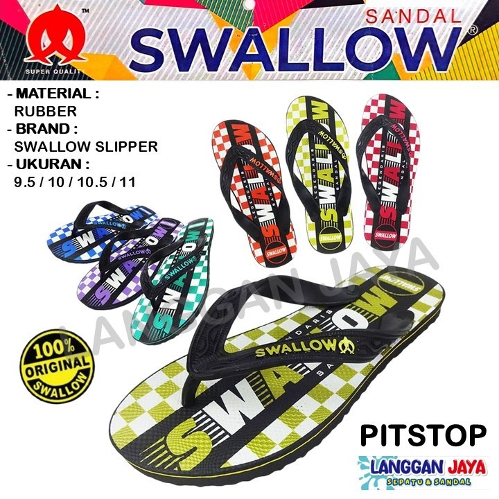 Sandal Karet Jepit Terbaru Viral Motif Balap Anti Licin Ringan Empuk SWALLOW PITSTOP Bandung COD
