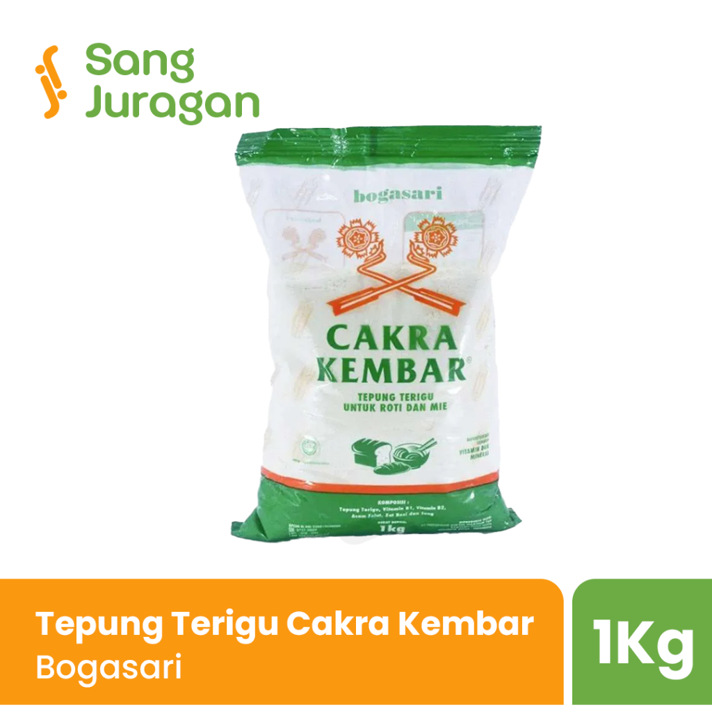 

Tepung Terigu Cakra Kembar Ekonomis 1 kg / Bogasari Tepung Cakra Kembar 1kg / Cakra Kembar Tepung Terigu Bogasari 1kg