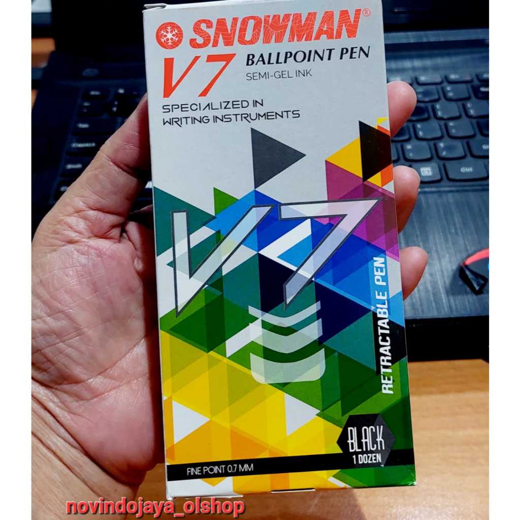 

PULPEN SNOWMAN V7 0,7MM SEMI GEL HITAM TERMURAH GROSIR 12PCS