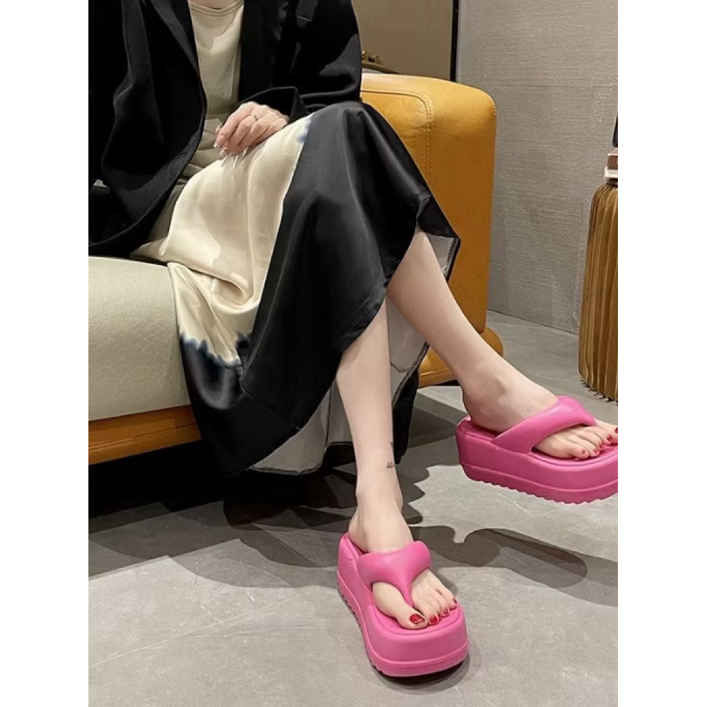 Nyr sandal wanita jepit jelly wedges korea
