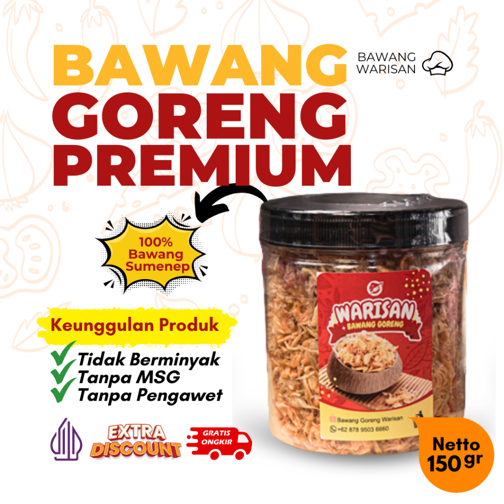 

Bawang Goreng Warisan Asli Sumenep Premium 150 gram