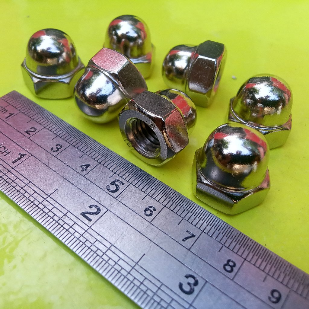 MUR TOPI M10 NIKEL / BAUT 17 KUNCI 17 / MUR TOPI NIKEL M10 BLIND CAP / BLIND CAP NUT ANCHOR M10