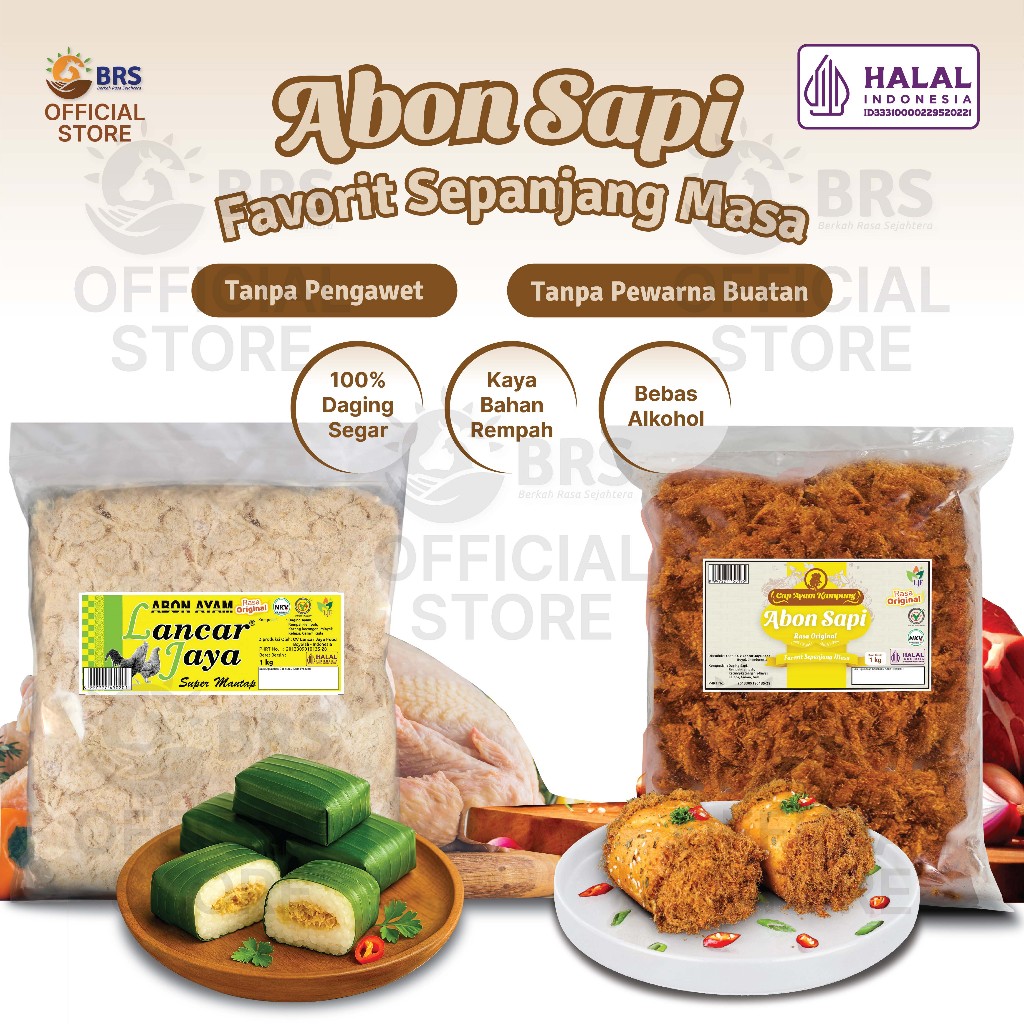 

Bundling Abon Sapi dan Abon Ayam Premium kemasan 1kg