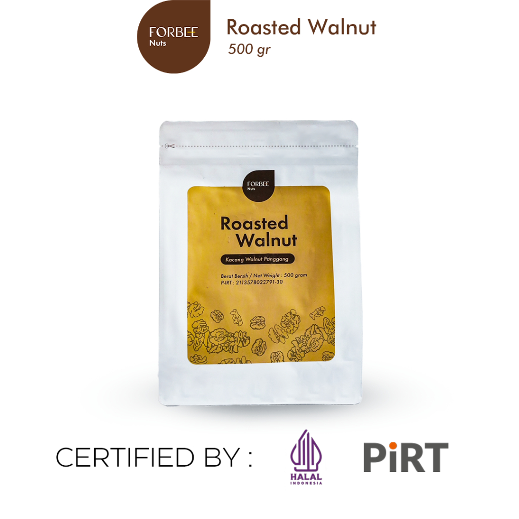 

Kacang Walnut Panggang Pouch Forbee 500g | Cemilan Sehat Rendah Kalori Kaya Nutrisi Omega-3 dan Serat