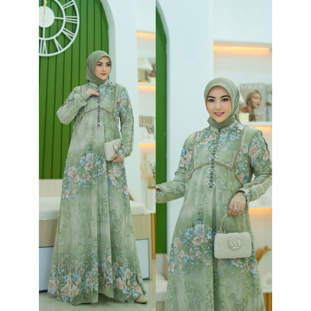 Gamis Long Dress Hana Dress Fashion Muslim by Dhira Collection
