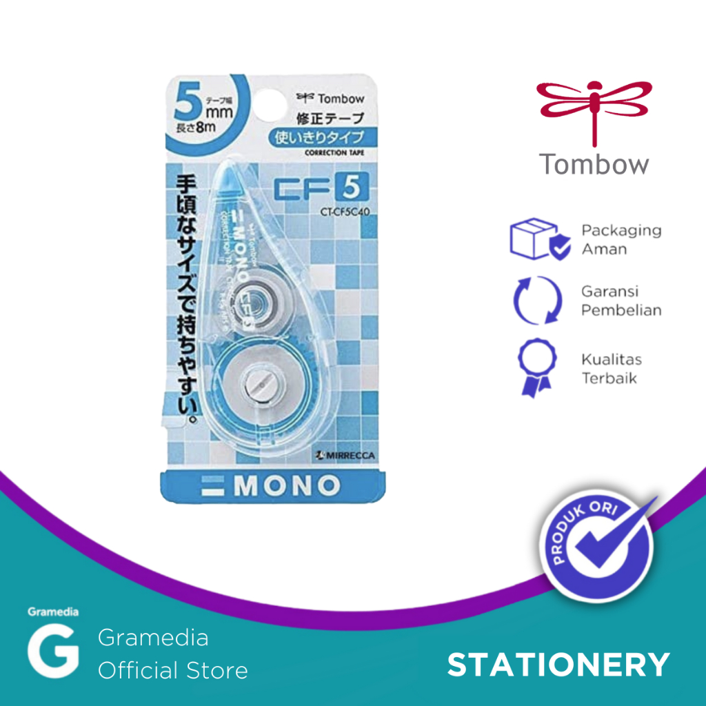 

Gramedia - TOMBOW CORRECTION TAPE 5MM X 8MM TRANS. BLUE