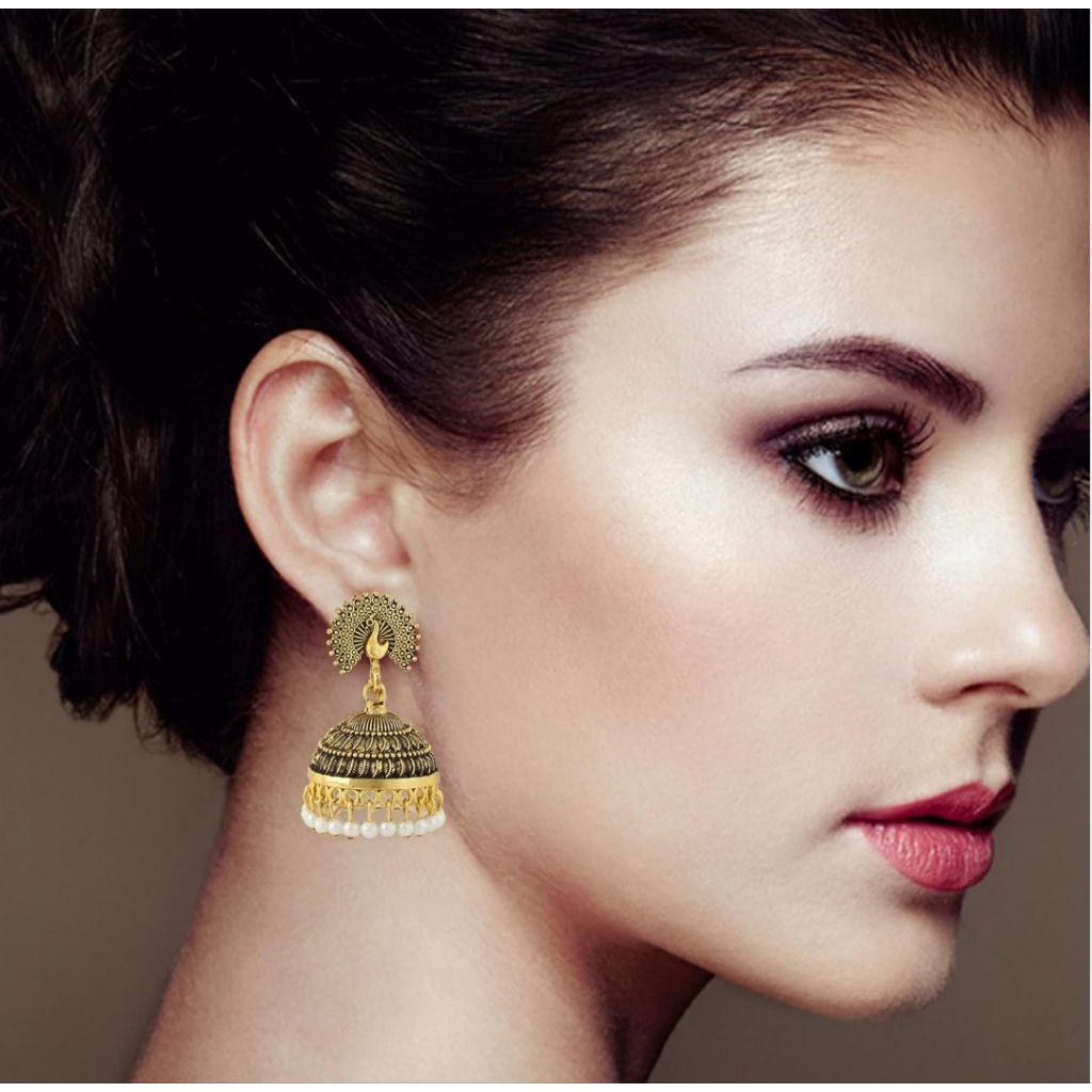 Jhumka Earing Peacock, Jhumka anting India - aksesoris India