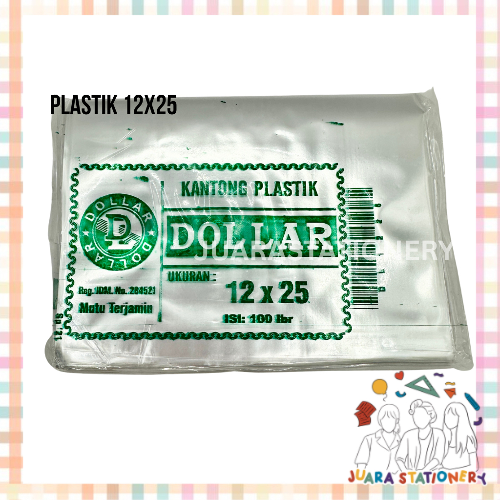 (340) Plastik Dollar 12x25 100 pcs Ketebalan 0.1 / Kantong Plastik Sedang