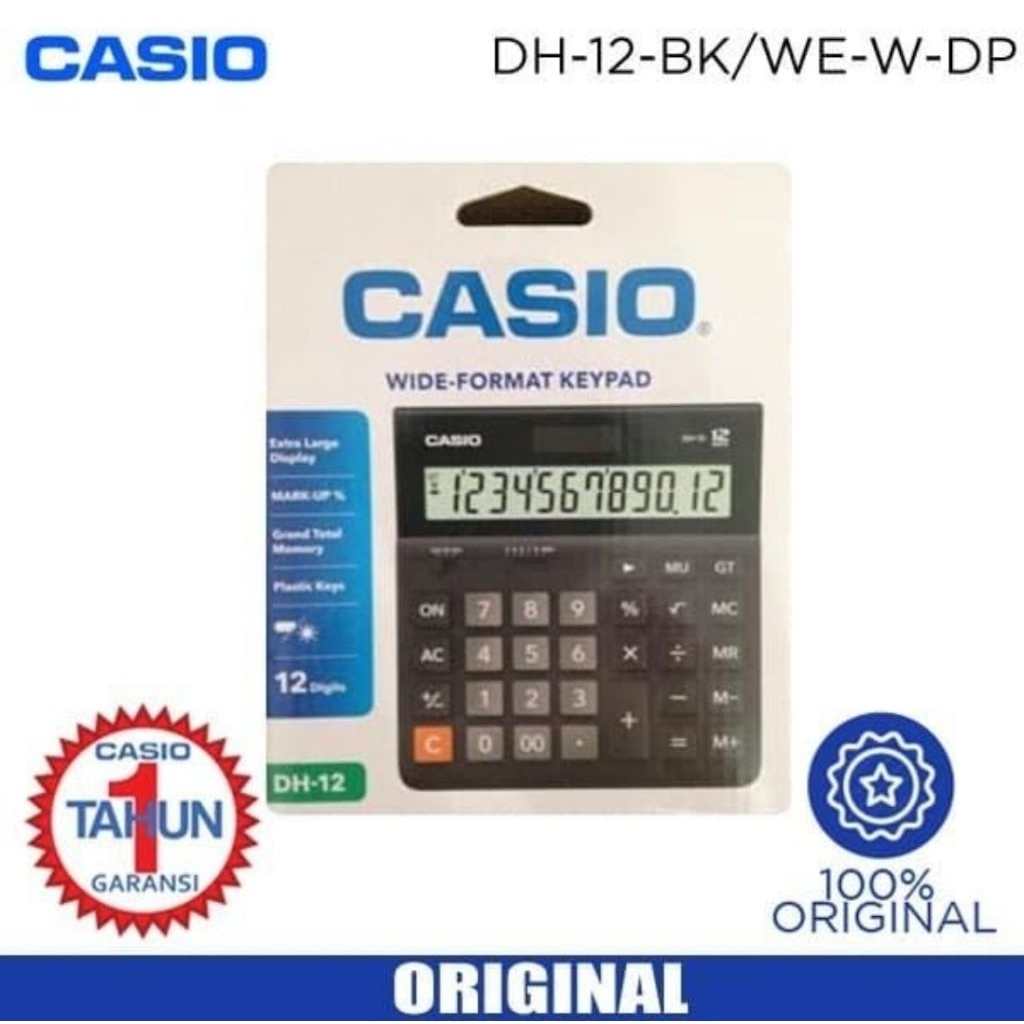 

Kalkulator Casio DH-12 Besar / Calculator Casio DH-12 (12 Digit)