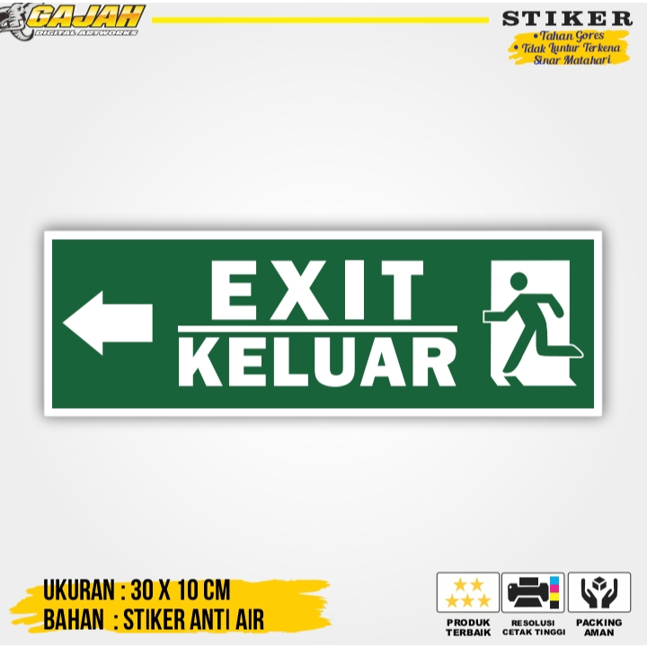 

SIGN / RAMBU STIKER JALUE EVAKUASI EXIT KIRI