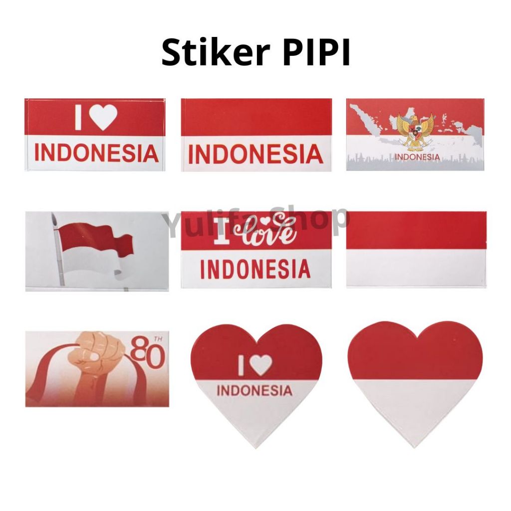 

Stiker Tempelan Pipi Sticker Muka Bendera Merah Putih Garuda I Love Indonesia 1 lembar