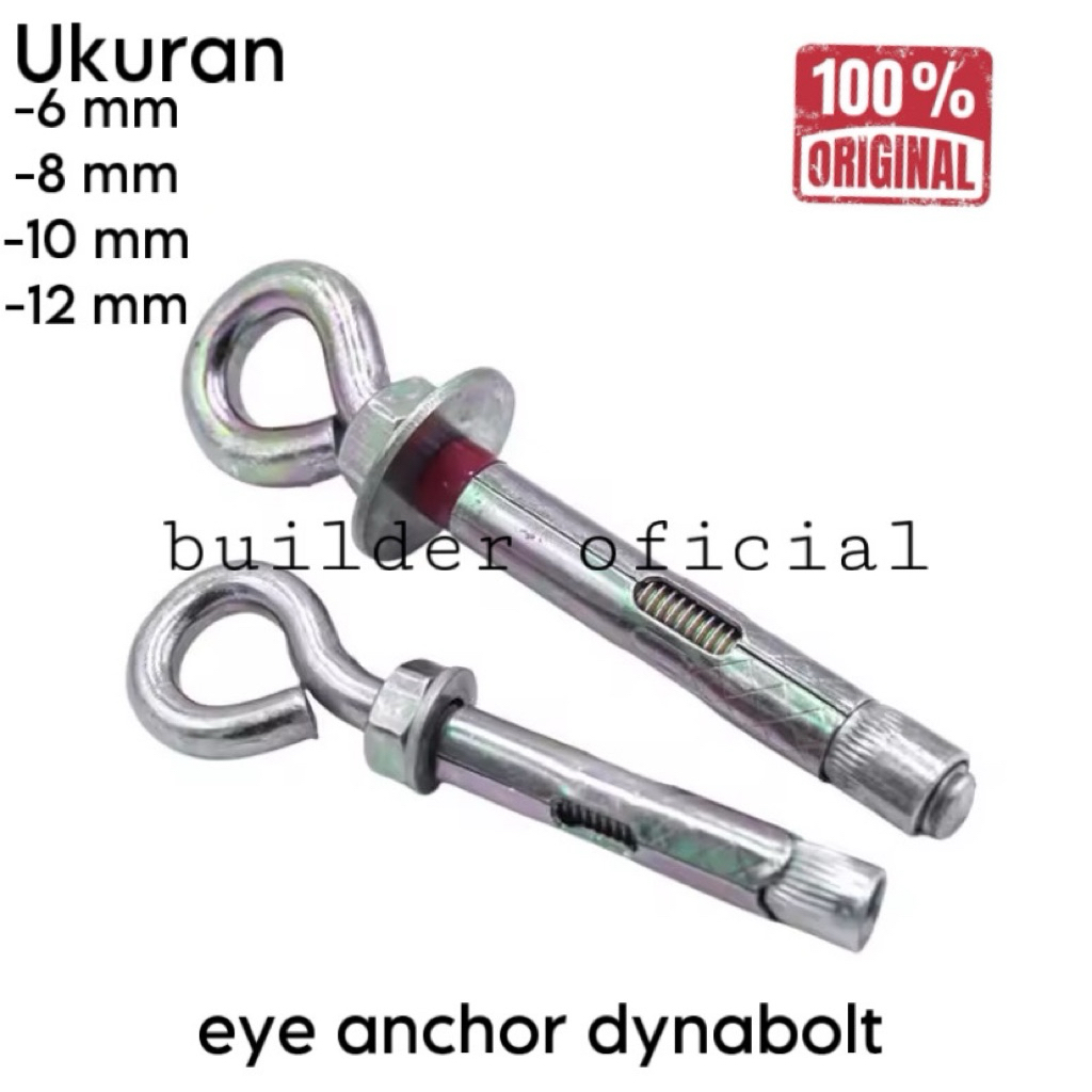 Eye anchor dynabolt 6mm 8mm 10mm 12mm Lubang Anchor Dynabolt Anchor Bolt