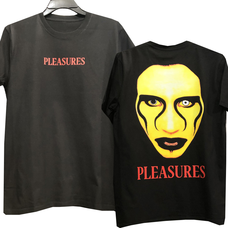 Kaos Marilyn Manson x Pleasures Tshirt Bahan 100% Cotton Kombed 30s | Lengan Pendek & Lengan Panjang