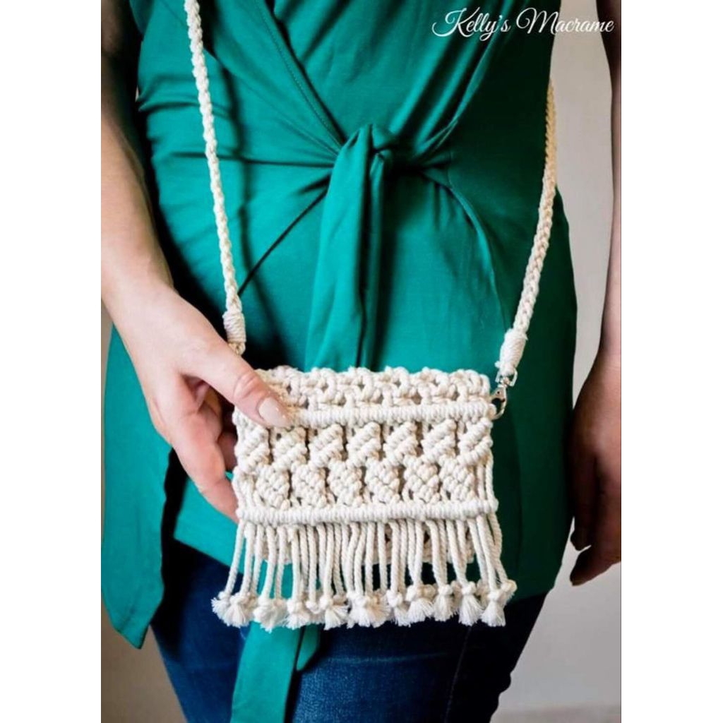 Tas Macrame Mini KELLY | Macrame Slingbag | Aesthetic Macrame Bag