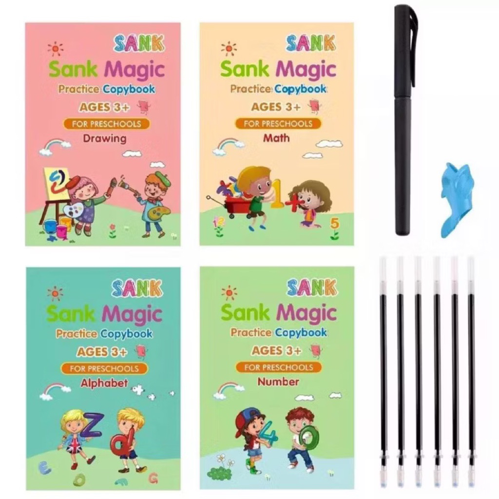 

KA SANK Magic Practice Book 1 SET ISI 4 BUKU + PULPEN/PENA/BUKU AJAIB BISA NGAPUS SENDIRI