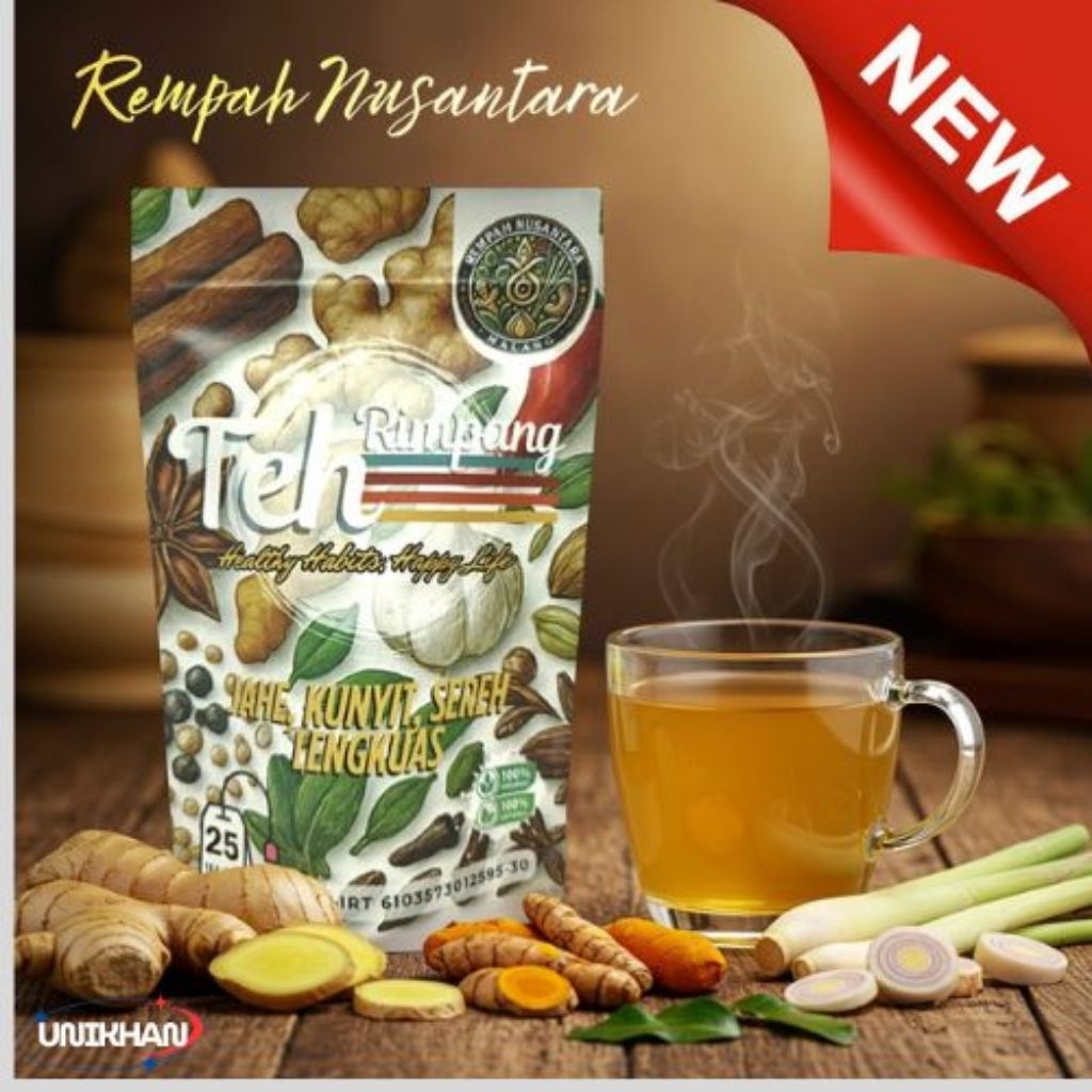 

Teh Rimpang jahe kunyit sereh lengkuas isi 25 tea bag