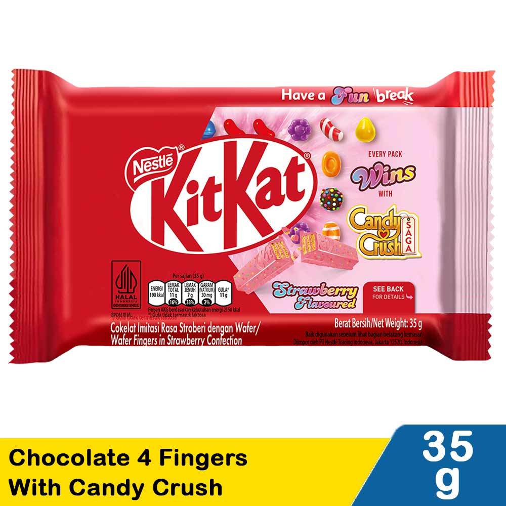 

Nestle Kitkat Cokelat 4 Fingers dengan Candy Crush Strawberry Confection