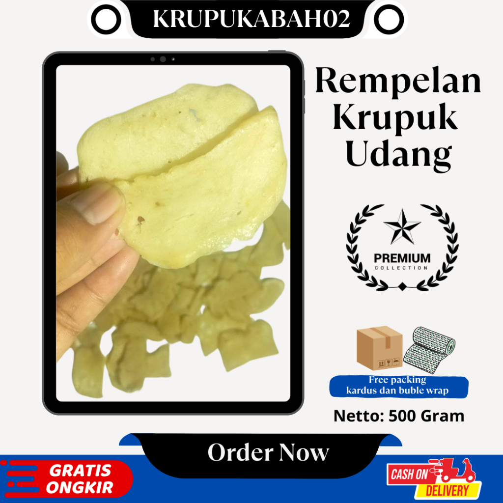 

[Termurah] Krupuk Rawon Patahan/Rempelan udang Mentah Asli Sidoarjo 500 Gr