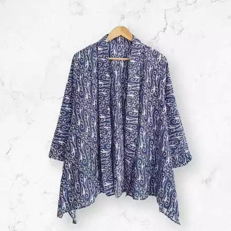 Blazer Batik Wanita Outer Atasan Cewek