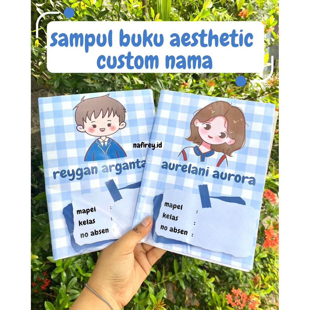 

Sampul Buku Custom Nama Isi 10 pcs, Cover buku Aesthetic