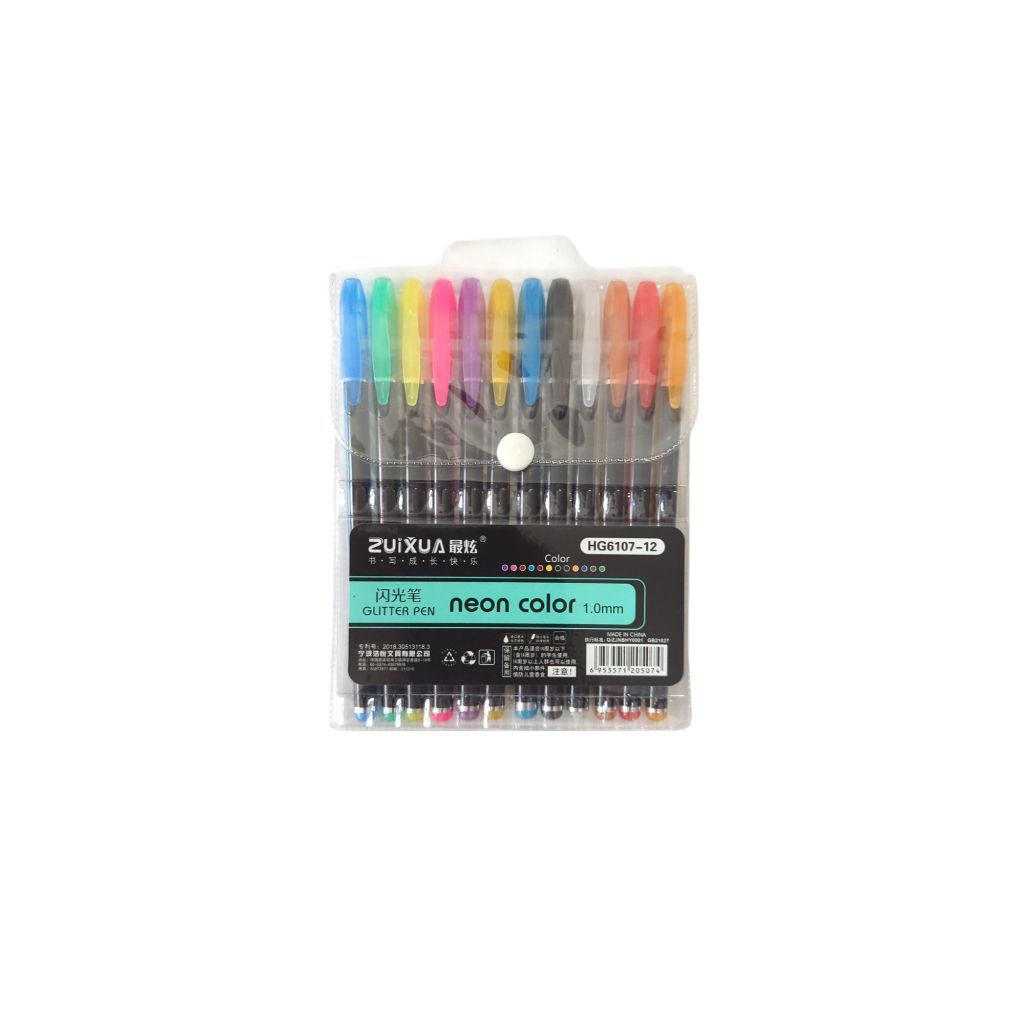 

Neon color Glitter Pen isi 12/Pulpen gliter HG6107-12