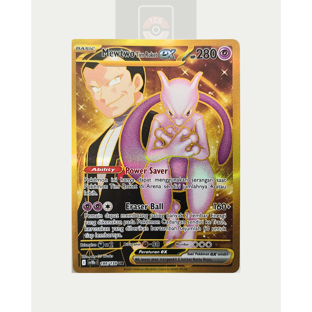 Mewtwo Tim Roket ex UR Kehadiran Juara SV10s Kartu Pokemon Pokemon Indonesia TCG