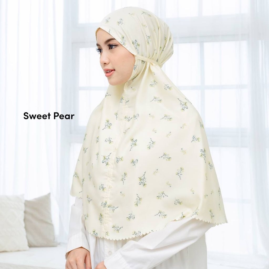Hijab Quilla Bergo Motif - Hijab Bergo Super Nyaman - Hijab Pastel