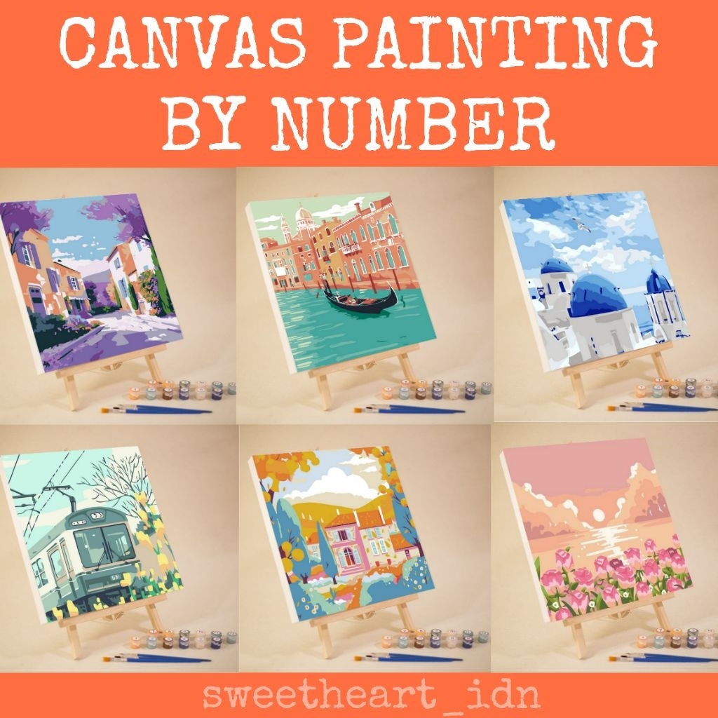 

Canvas Painting By Number / Melukis Mewarnai Kanvas Nomor Prakarya Anak