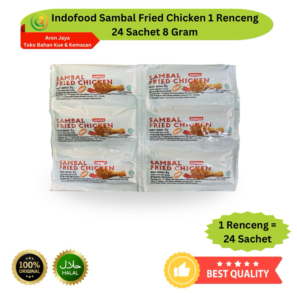 

Indofood Sambal Fried Chicken Saus Sambal Sachet Renceng 24 X 8 Gram Original