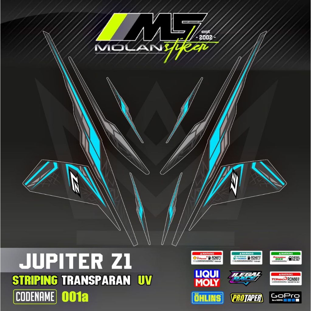 Decal Sticker Striping Variasi Transparan Uv Jupiter Z1 Lz Lagenda 115 Z Jupiter RC New Jupiter Z1 F