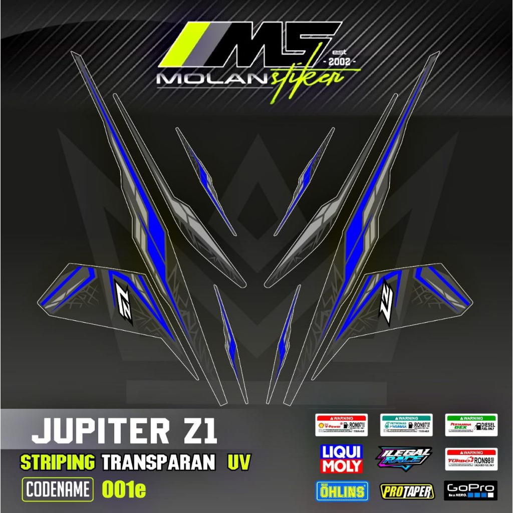 Decal Sticker Striping Variasi Transparan Uv Jupiter Z1 Lz Lagenda 115 Z Jupiter RC New Jupiter Z1 F