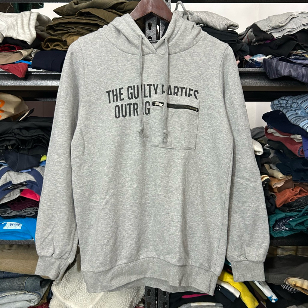 Hoodie Pocket Grey The Guilty Parties | Sweatshirt Hoodie Second Preloved | Cavabien Market