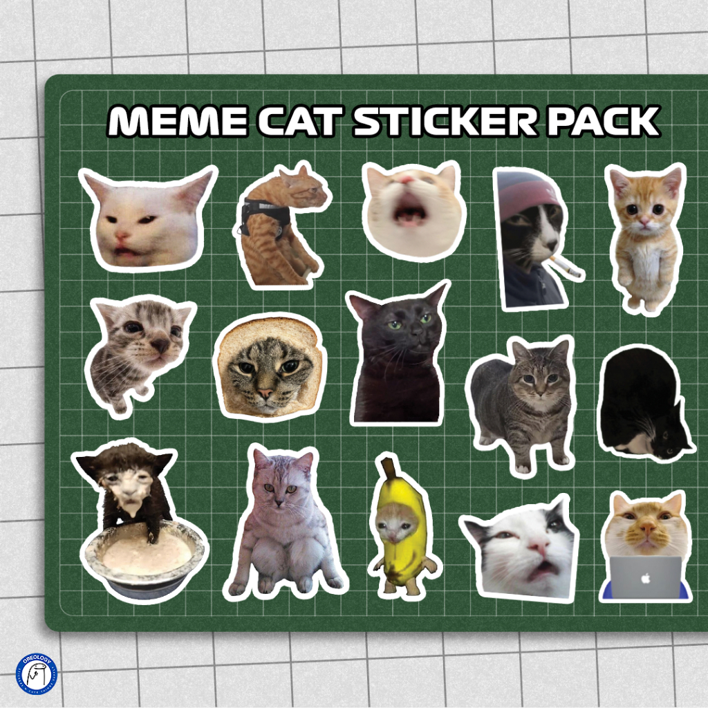 

[SATUAN] Sticker meme cat/kucing Viral Stiker vinyl glossy stikerkucing stikermurah stikerlucu