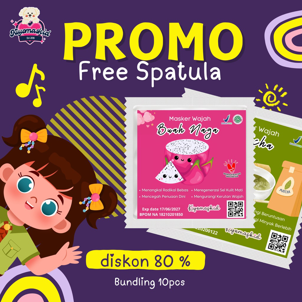 (10pcs+spatula) Masker Organik BPOM/Masker Wajah Terlaris/Masker Wajah Alami Original