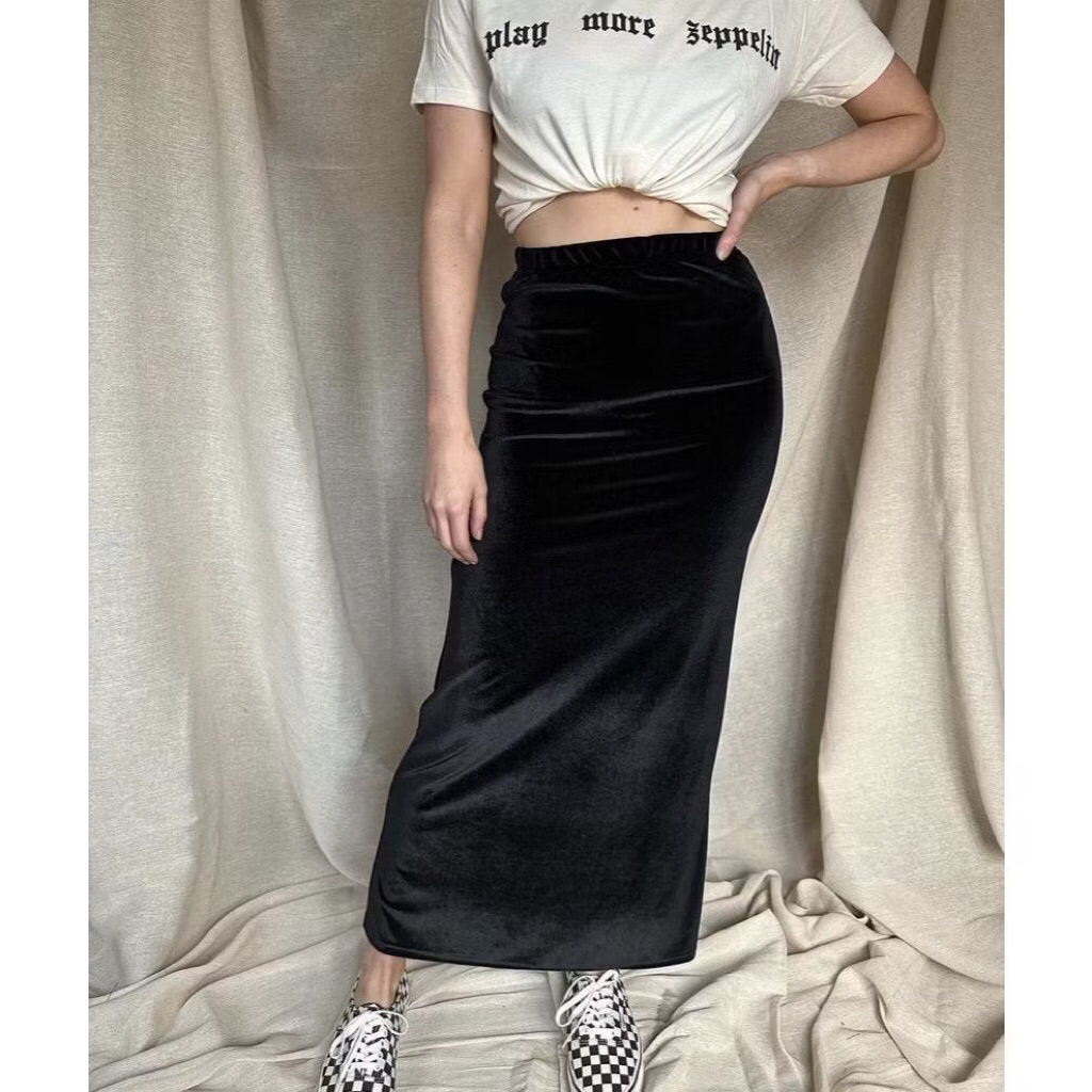 ROK SPAN BLUDRU PANJANG TERBARU / ROK SPAN KERJA TRENDY / ROK SPAN VELVET SUEDe
