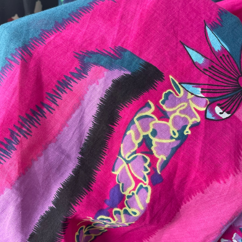 kain katun motif - kain katun paris motif bunga premium - kain katun original - kain katun warna pin