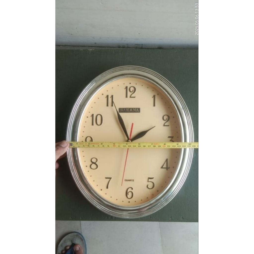 Jam Dinding Sakana list silver (Free Batu Baterai)