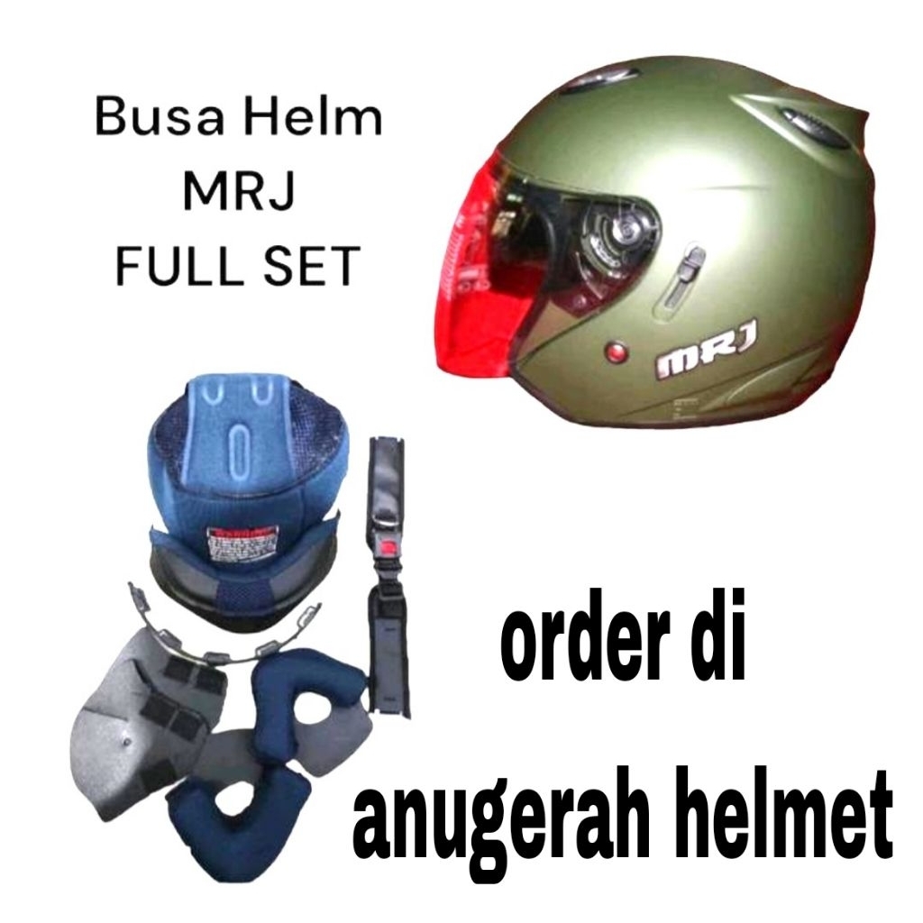busa fullset MRJ helmet plus tali helm plus kaca helm mrj