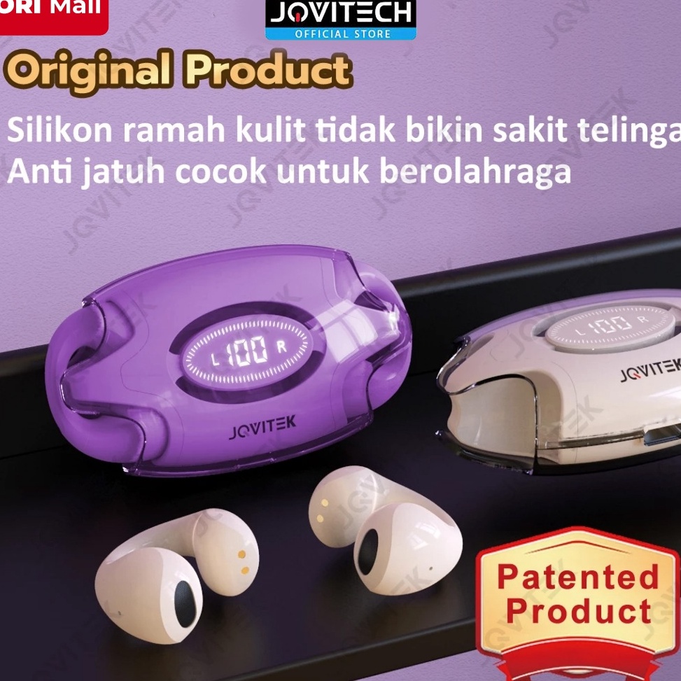 KODE M49O Jovitech EP28 Original Wireless Ear Clip Earphone Bluetooth 53 TWS Ear Clip Headset Design