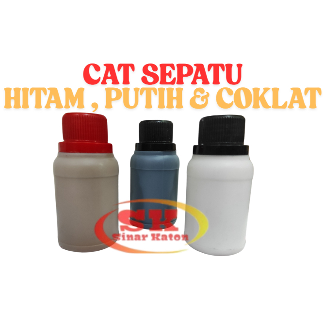 CAT SEPATU WARNA HITAM PUTIH COKLAT