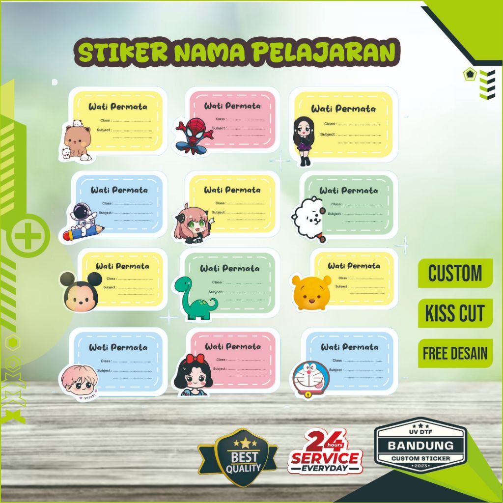 

Mata Pelajaran 36pcs Karakter kartun