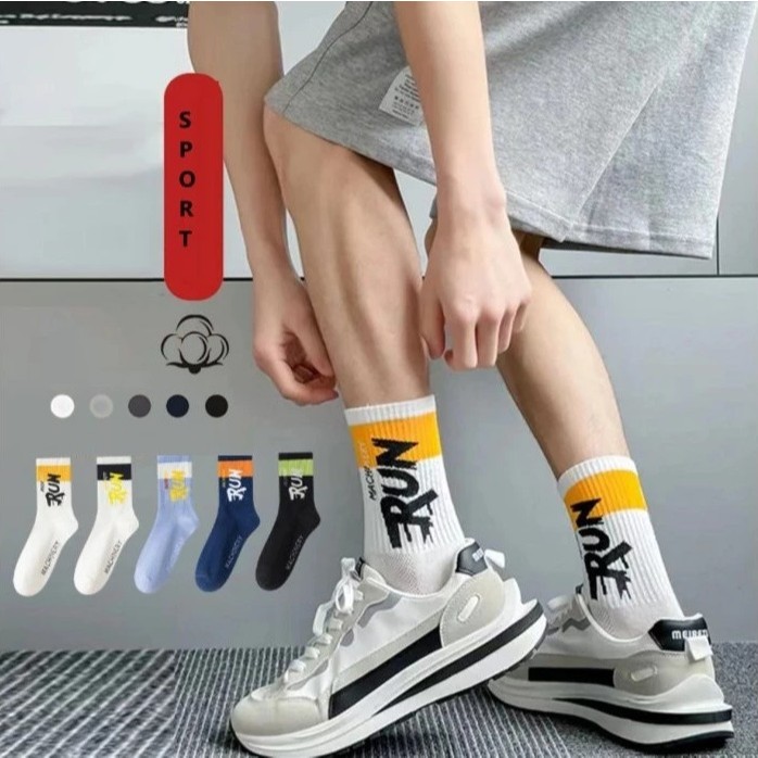 H117 Kaos Kaki Olahraga Lari Big Size Tebal Pria RUN