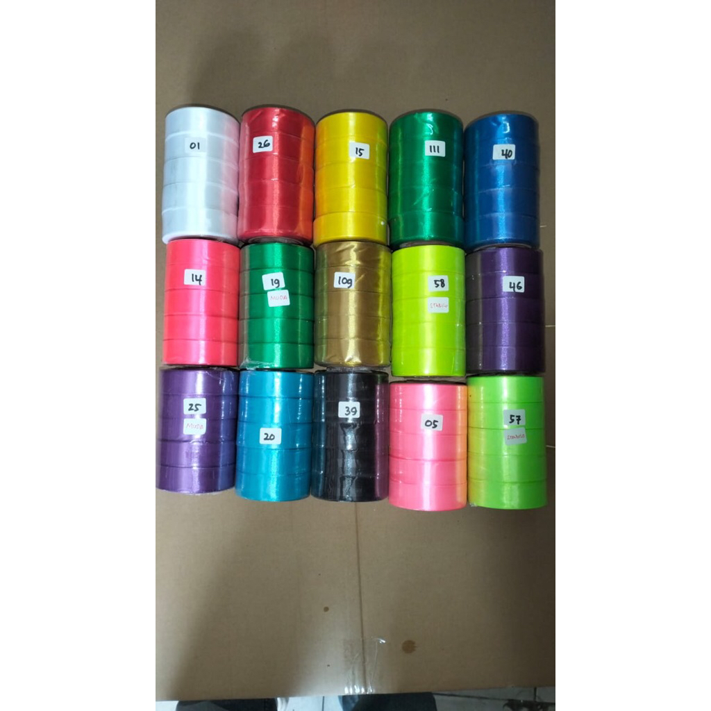 

GROSIR 1pack(5roll) Puta Kain satin // Pita kain Murah