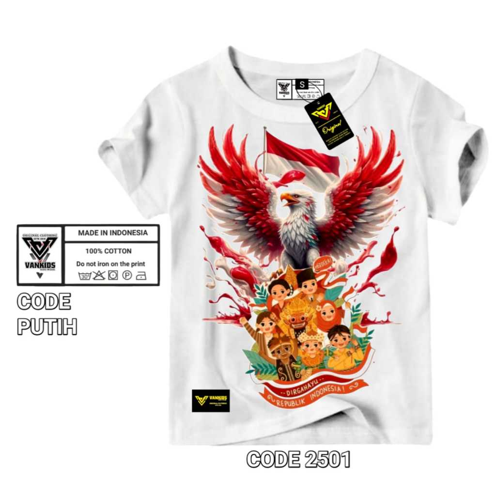 Kaos anak garuda/kaos kemerdekaan anak laki laki perempuan terlaris/Kaos 17 agustus anak