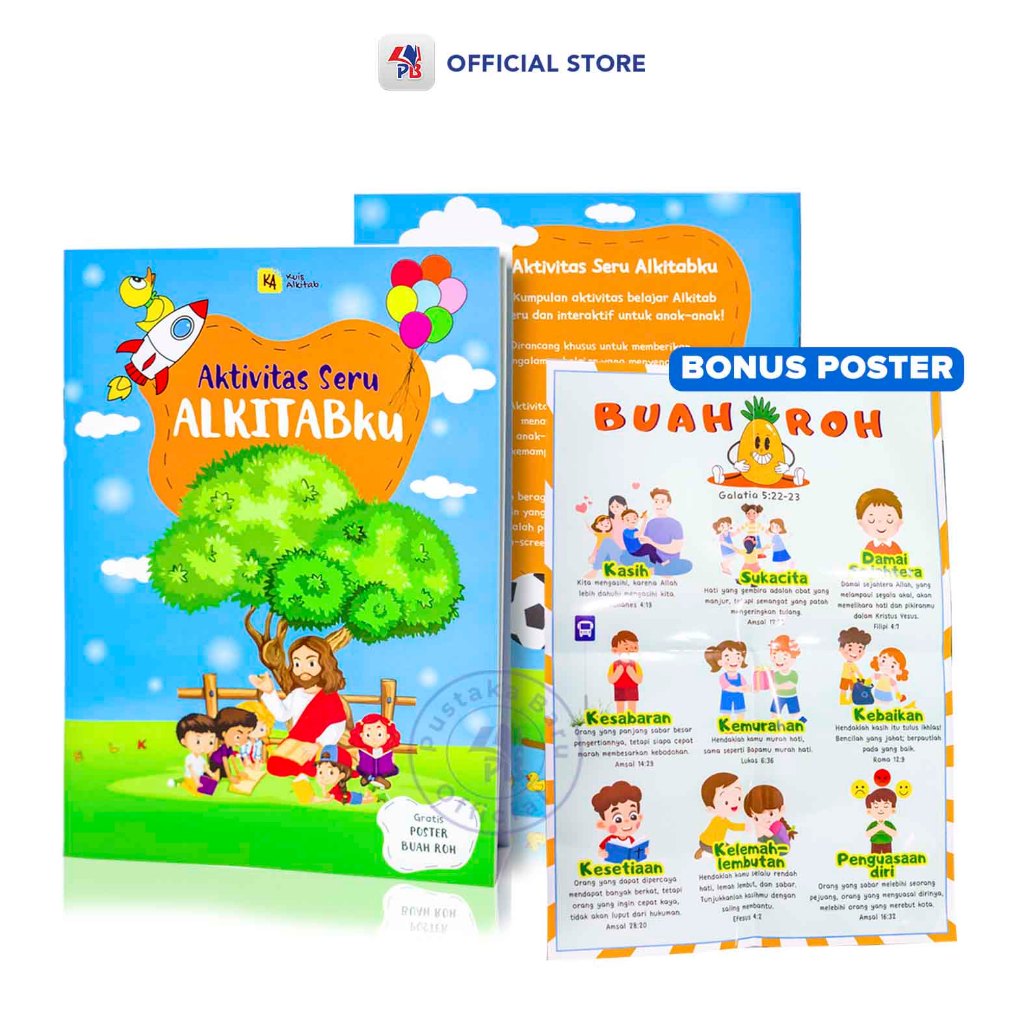 Buku Anak Kristen / Kuis Alkitab : Aktivitas Seru Alkitabku (Gratis Poster Buah Roh) – BAHASA INDONE